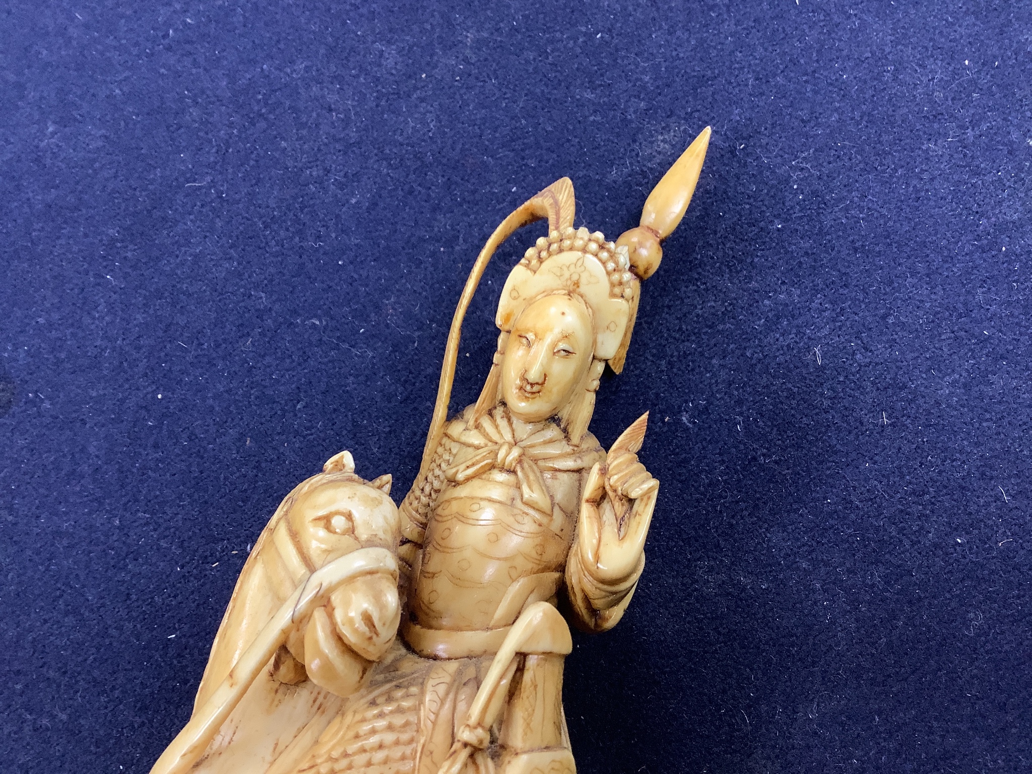 A Chinese ivory group of Hua Mulan, 19th century